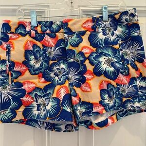 STYLUS Blue and Orange Floral Women's Shorts